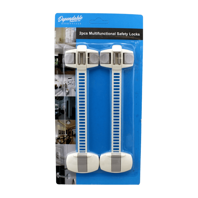 Set of 2 Adjustable SelfAdhesive Safety Closet and Drawer Locks Keep