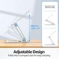 thumbnail image 4 of Adjustable Laptop Stand Ergonomic with Rotating Base Foldable & Portable Laptop Riser Compatible with MacBook Dell HP Lenovo and Other Laptops (Silver), 4 of 8