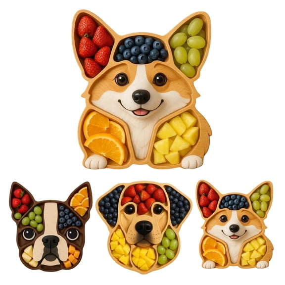 Dserhfy Dog Themed Charcuterie Platter Dog Shape Rustic Cheese Board Wooden Serving Tray for Party Treats Fruits Meats Snacks Housewarming Gift