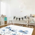 thumbnail image 3 of Area Rugs Indoor Non-Slip Rectangle Rug 4x6 Ft Simple Style Watercolor Retro Blue Floral Lines Rug Rubber Backing Floor Mats Non Shedding Home Decor Carpet for Entryway Living Room, 3 of 8