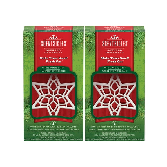 Scentsicles, Scented Star Ornament, White Winter Fir, 2-Pack