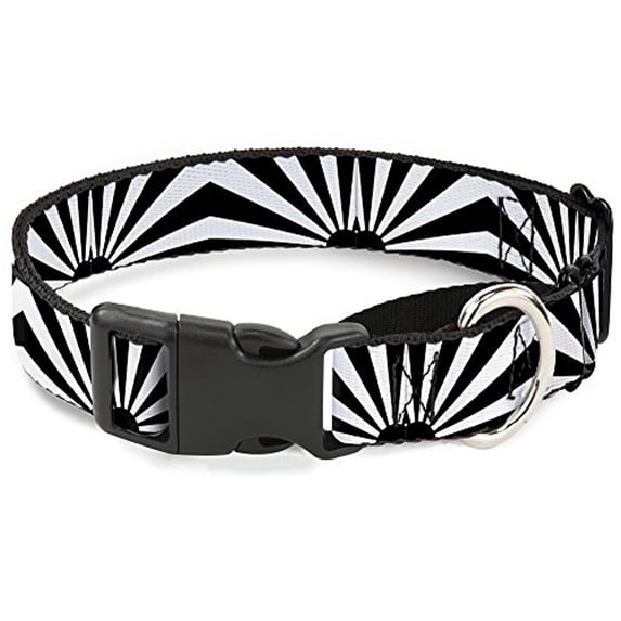 Buckle-Down Rising Sun White Black Martingale Dog Collar