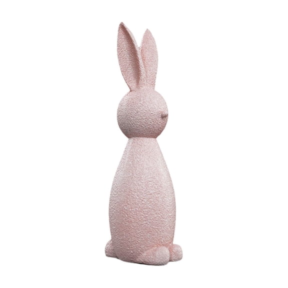 YingYouFu Easter Decorations Bunny Spring Table Centerpieces for Indoor Decor - Easter Bunny Figurines Decoration for Home Party Office Pink