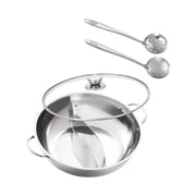 Thinsony Party Travel Cookware Convenient Pot with Removable Divider for Easy Cooking With spoon and lid Dia 32cm