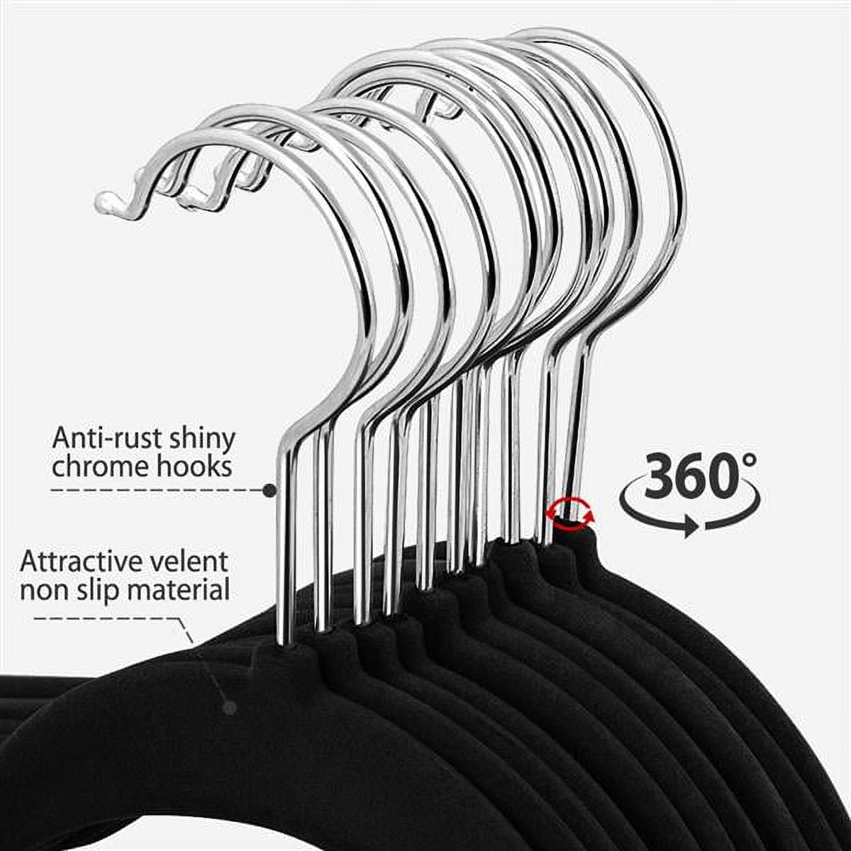 Yaheetech Non Slip Velvet Hangers, Pack of 100, Black