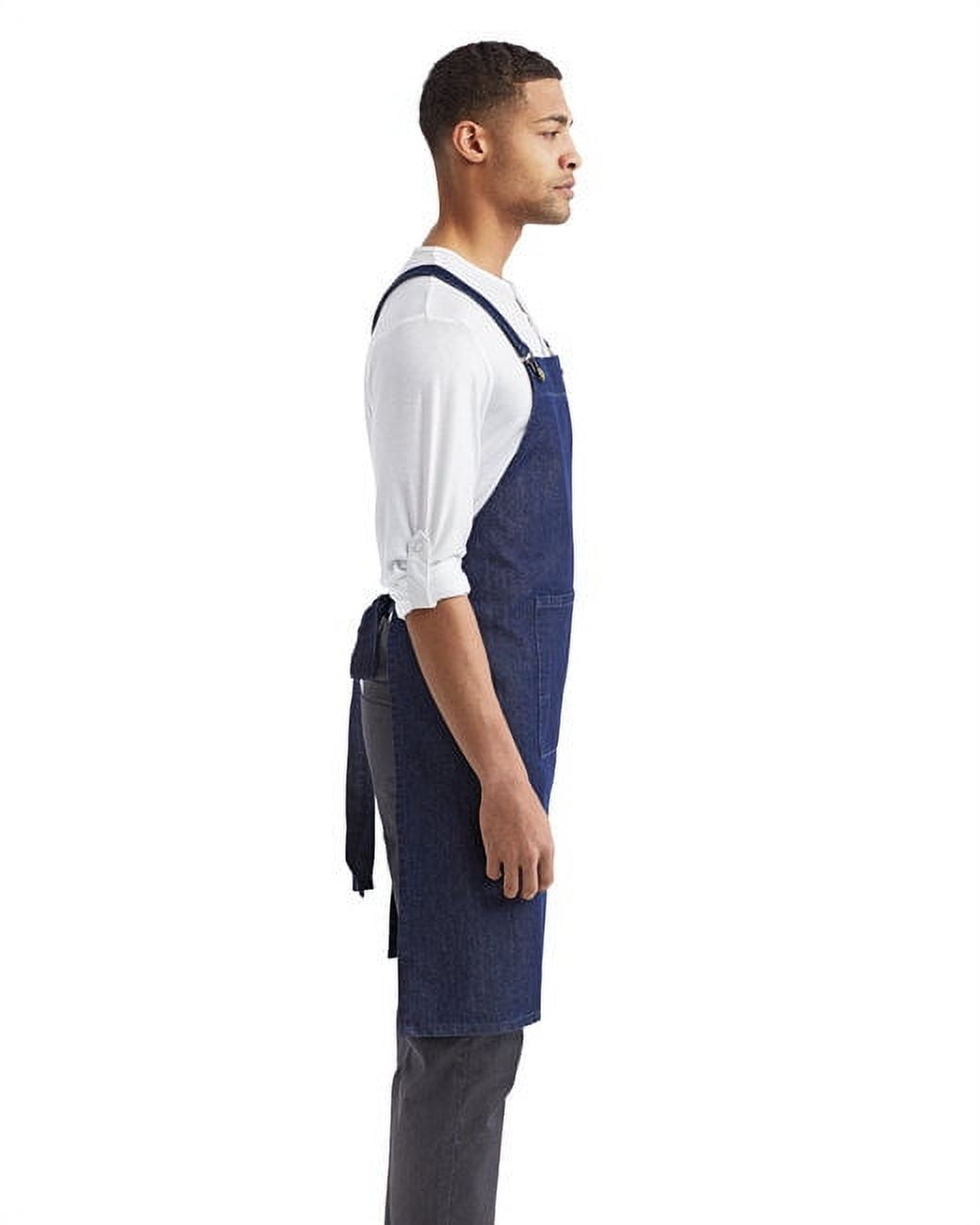Artisan Collection by Reprime RP129 Cross Back Barista Apron with Pocket-Indigo Denim