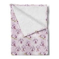 thumbnail image 2 of Orchids Soft Flannel Fleece Blanket, Exotic Phalaenopsis Petals Wildflowers Flourish Blossoms Beauty Pattern, Cozy Plush for Indoor and Outdoor Use, 60" x 80", Baby Pink Purple Green, by Ambesonne, 2 of 5