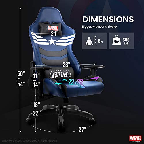 Marvel Avengers Massage Gaming Chair  Racing Ergonomic Desk Leather Recliner 