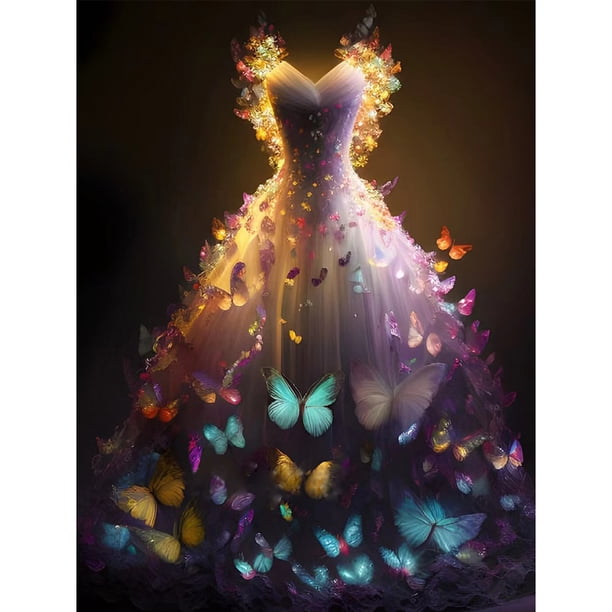 (B6417) Vestido Novia Ensueño Con Diamantes Serie Abstracta Resina 30*40CM