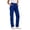 Blue, variant on Womens Casual Pants Solid Color Wide Fit Trouses Straight Leg Athletic Work Pants With Pockets