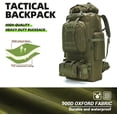 thumbnail image 2 of Mochila de senderismo y camping HongXingHai 100L impermeable verde militar, 2 of 9