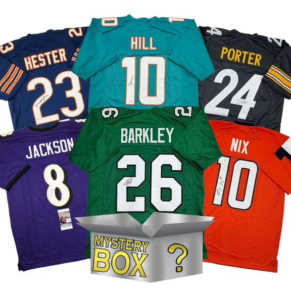 Autographed/Signed Football SILVER Series 4 Jersey Mystery Box with PSA JSA or Beckett COA