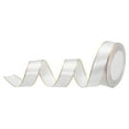 thumbnail image 1 of Unique Bargains 1 Inch 25 Yard Wide Satin Ribbon with Gold Edges Grosgrain Fabric Ribbon for Gift Wrapping, White, 1 of 7