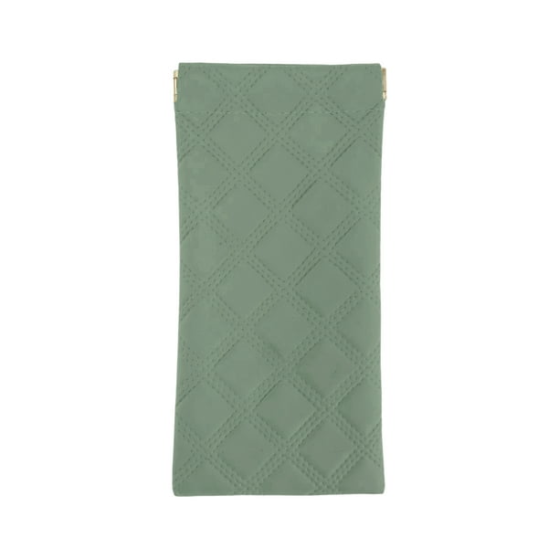 Bolsas para gafas de 1 pieza Unique Bargains con tapa de compresión, almacenamiento portátil de gafas verdes