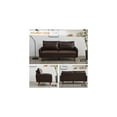 thumbnail image 4 of HomeStock Modern Motifs Stylish Modern Comfortable Couch for Living Room & Office Seating-Color:Dark Brown,Size:Leather Sofa, 4 of 5