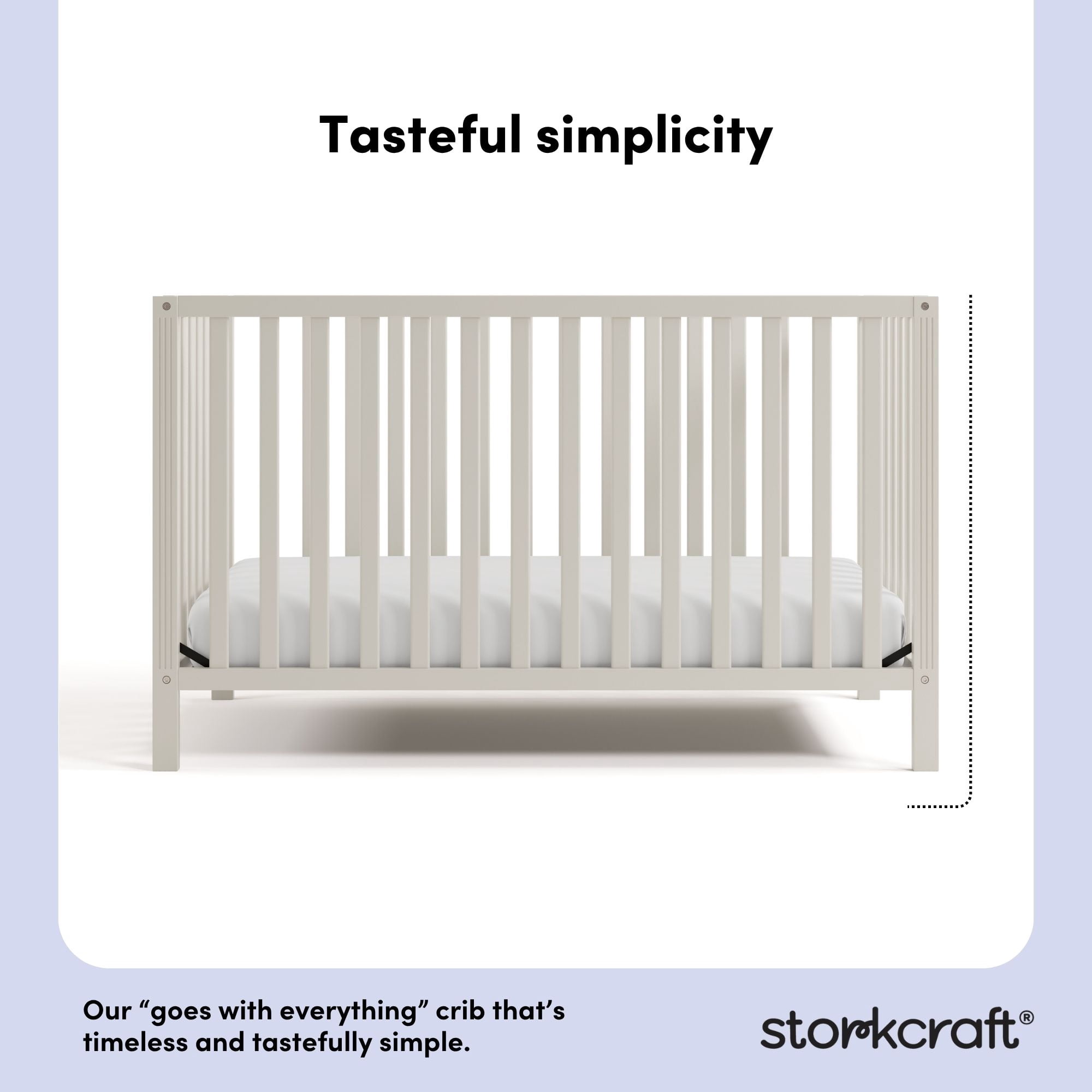 Storkcraft Morningside 5-in-1 Convertible Baby Crib, Frosted Oat