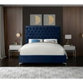 thumbnail image 5 of Meridian Furniture Cruz Solid Wood Tufted Velvet Queen Bed in Navy, 5 of 9