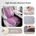 thumbnail image 6 of FLORICH Memory Foam Seat Cushion and Lumbar Support Pillow Set for Car Seat & Office, Relieves Neck, Back & Sciatica Pain, Purple, 6 of 9