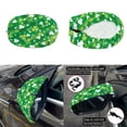 thumbnail image 5 of Yuyamidu Green Leaf Car Side View Mirror Covers St. Patrick's Day Auto Front Hood Cover 3 Piece Car Hood Cover Protector with Exterior Rear View Mirror Covers Wrap Car Decor, 5 of 7