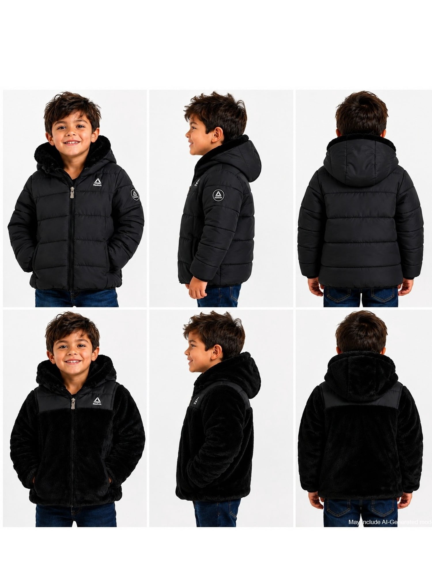 Reebok Toddler Reversible Puffer Coat, Sizes 12M-5T
