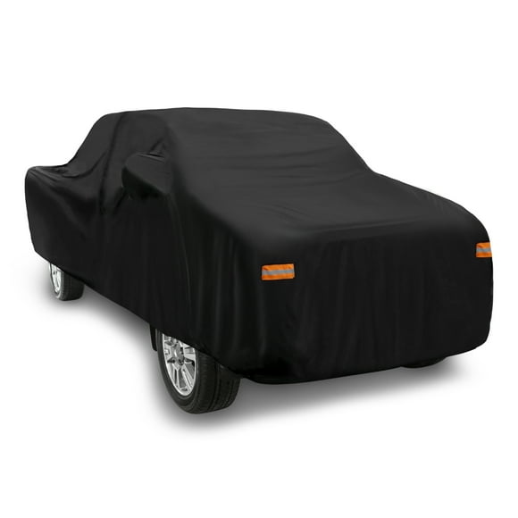 Unique Bargains Pickup Truck Cover for Toyota Tacoma Double Cab 4 Door 6.1 Feet Bed 15-21 Sun Rain Dust Wind Protection 190T PU Black 226"x74.8"x69"