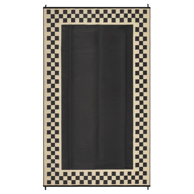 Reversible Patio Mat – Waterproof Plastic Straw – Washable, Non-Shedding & UV Resistant – Porch, Deck, Balcony, Backyard, Camping & RV – Outdoor Rug