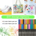 thumbnail image 4 of Fabric Markers Permanent for Clothes, 24 Colors Fine Tips Paint Pens for Clothing Canvas Tote Bags T-Shirt and Shoes, 4 of 7