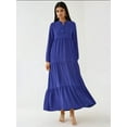 thumbnail image 6 of Textured Long Sleeve Crew Neck Maxi Dress, 6 of 6