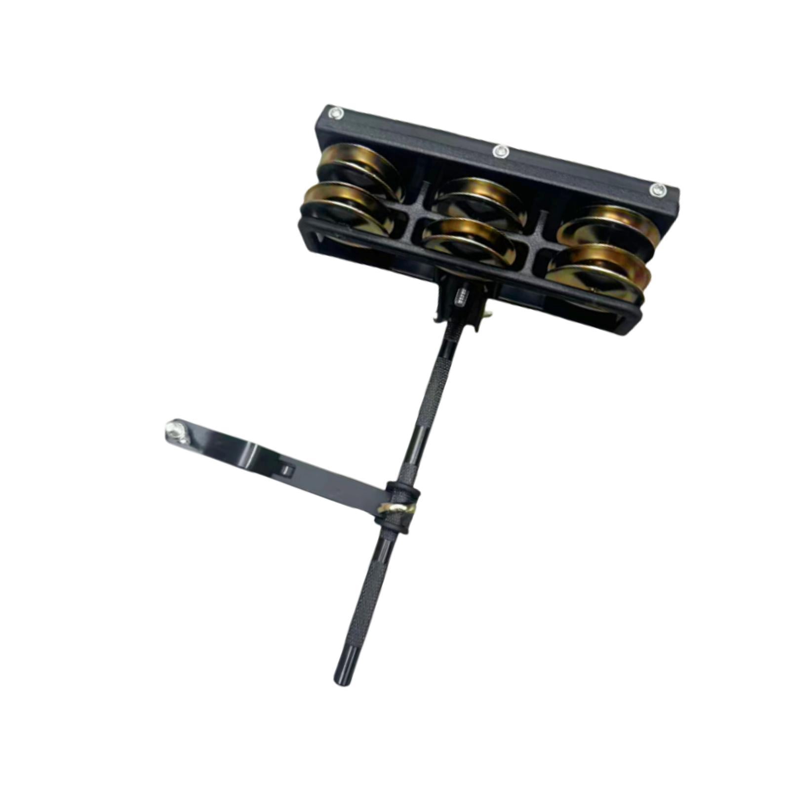 LeeQinersw Double Row Tambourine with Fixing Rod and Clip Mountable Tambourine for Drummers Golden Bell plate