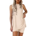 thumbnail image 1 of Pijama PRETTYGARDEN Conjunto de 2 Piezas para Mujer con Shorts Beige Talla L, 1 of 8