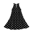 thumbnail image 6 of ZACPNCV Girls' Sleeveless Dress Summer Casual Sundress Skater Swing Twirly Halter Dress Black 11-12 Years, 6 of 7