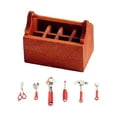 thumbnail image 5 of Rushawy 1/12 Dollhouse Repair Tools Box Mini Garden DIY Tools Case Dioramas Coffee Table red tools, 5 of 7