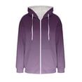 thumbnail image 7 of Uaswgudfs Women's Ombre Zip-Up Hoodie, Long Sleeve Drawstring Casual Jacket with Pockets - Trendy Outerwear Purple 2XL, 7 of 7