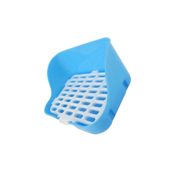 Billuyoard Bandeja de arena para animales pequeños, conejo, Guinea, limpieza interior, caca, entrenamiento, orinal, cuenco, inodoro, suministros Aseo de mascotas Azul