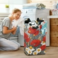 thumbnail image 6 of Foldable Laundry Hamper Bag with Handles Dirty Clothes Basket 12.6" x 11" x 22.7" Red Flowers and Daisies, 6 of 7