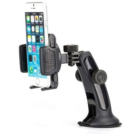 3-in-1 Car Mount Dash AC Airvent Windshield Holder Window Dashboard Dock Suction Multi-Angle Rotating KZR for iPhone 8 PLUS X, Ipod Touch 1st Gen 2nd Gen 3rd Gen 4th Gen 5 - Google Pixel 2 (Best Ipod Dock For Car)