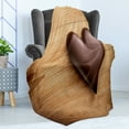 thumbnail image 4 of Chocolate Soft Flannel Fleece Throw Blanket, Chocolate Heart on the Wooden Board Background for Valentines Day, Cozy Plush for Indoor and Outdoor Use, 70" x 90", Sand Brown Dark Brown, by Ambesonne, 4 of 5