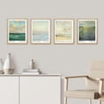 thumbnail image 2 of PixonSign Framed Wall Art Pastel Ocean Seascape Posters, Set of 4 Nautical Horizons Nature Wilderness Illustrations Wall Decor, Adhesive Canvas Prints for Home Decor - 8"x10" Natural, 2 of 5