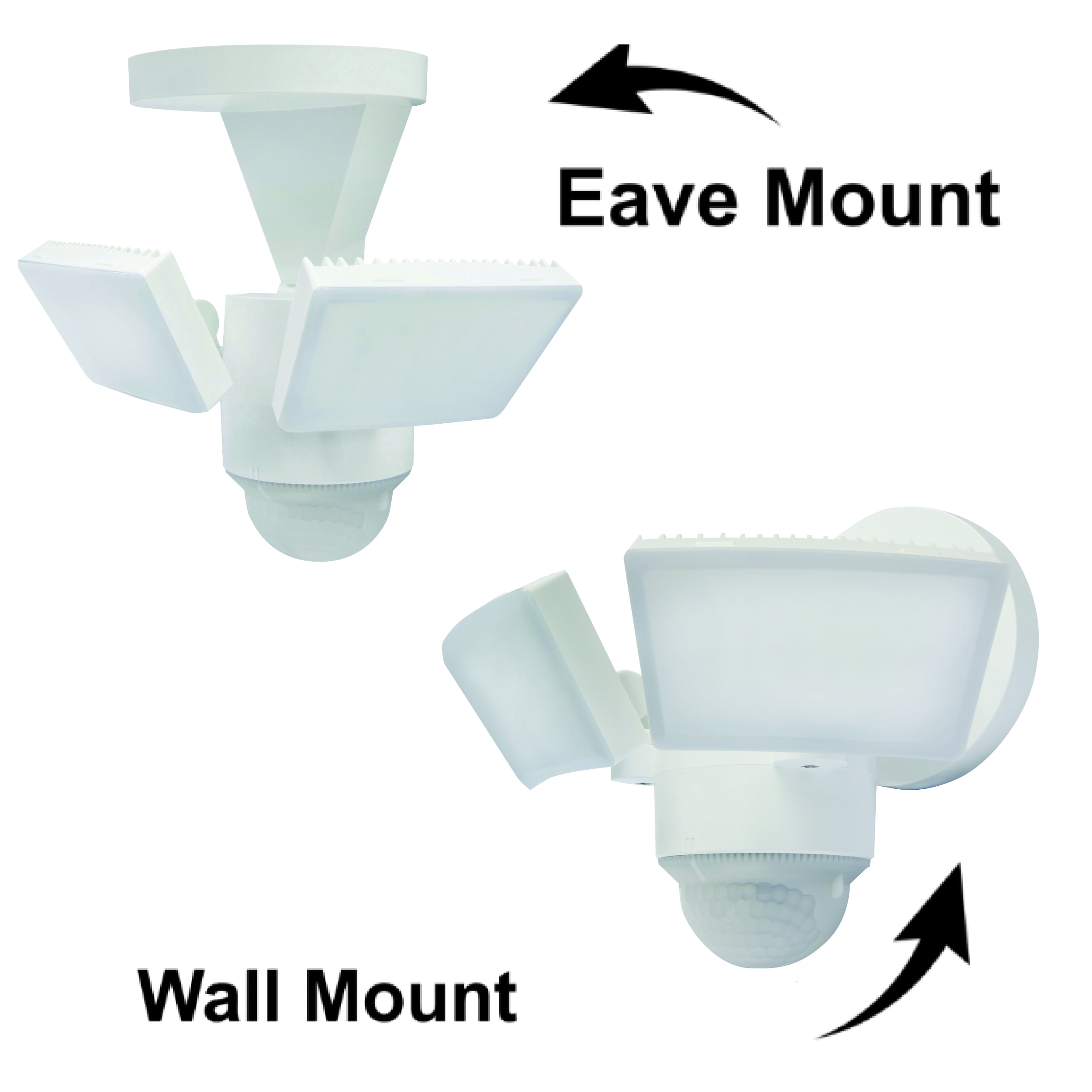IQ America LED Outdoor Motion Sensor Security Floodlight, 1100 Lumens, 180° Detection, Weatherproof