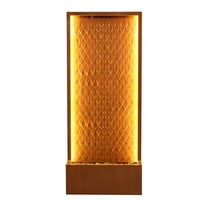 Hi-Line Gift Ltd. Rustic Zinc Metal Waterfall Fountain with LED Lighting - Outdoors