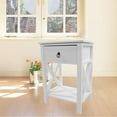 thumbnail image 4 of Ktaxon White Wood Beside Table Nightstand with Drawer, Side Storage End Table for Home Office Bedroom Living Room Furniture, 4 of 14