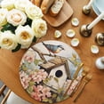 thumbnail image 2 of Retro Birdhouse Round 15 Inch Placemats Set of 2, Pink Spring Floral Birds Vintage HeatResistant Non Slip Place Mats for Dining Table, Wipeable Braided Kitchen Table Mats for Housewarming, 2 of 9