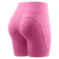 thumbnail image 2 of Cadmus 6'' High Waist Yoga Shorts for Women Workout Running Shorts Naked Feeling Biker Shorts Deep Pockets, Pink, S, 2 of 8
