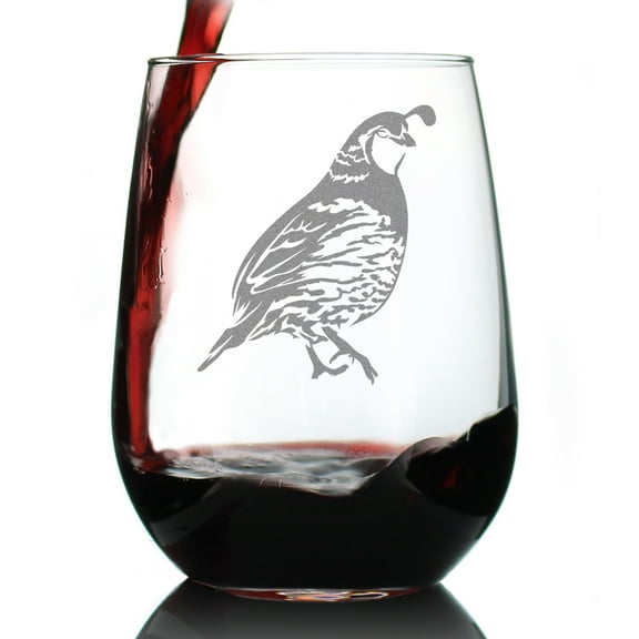 Bevvee Stemless Wine Glass 17 oz Quail Gifts for Wine Enthusiasts Wine Glasses