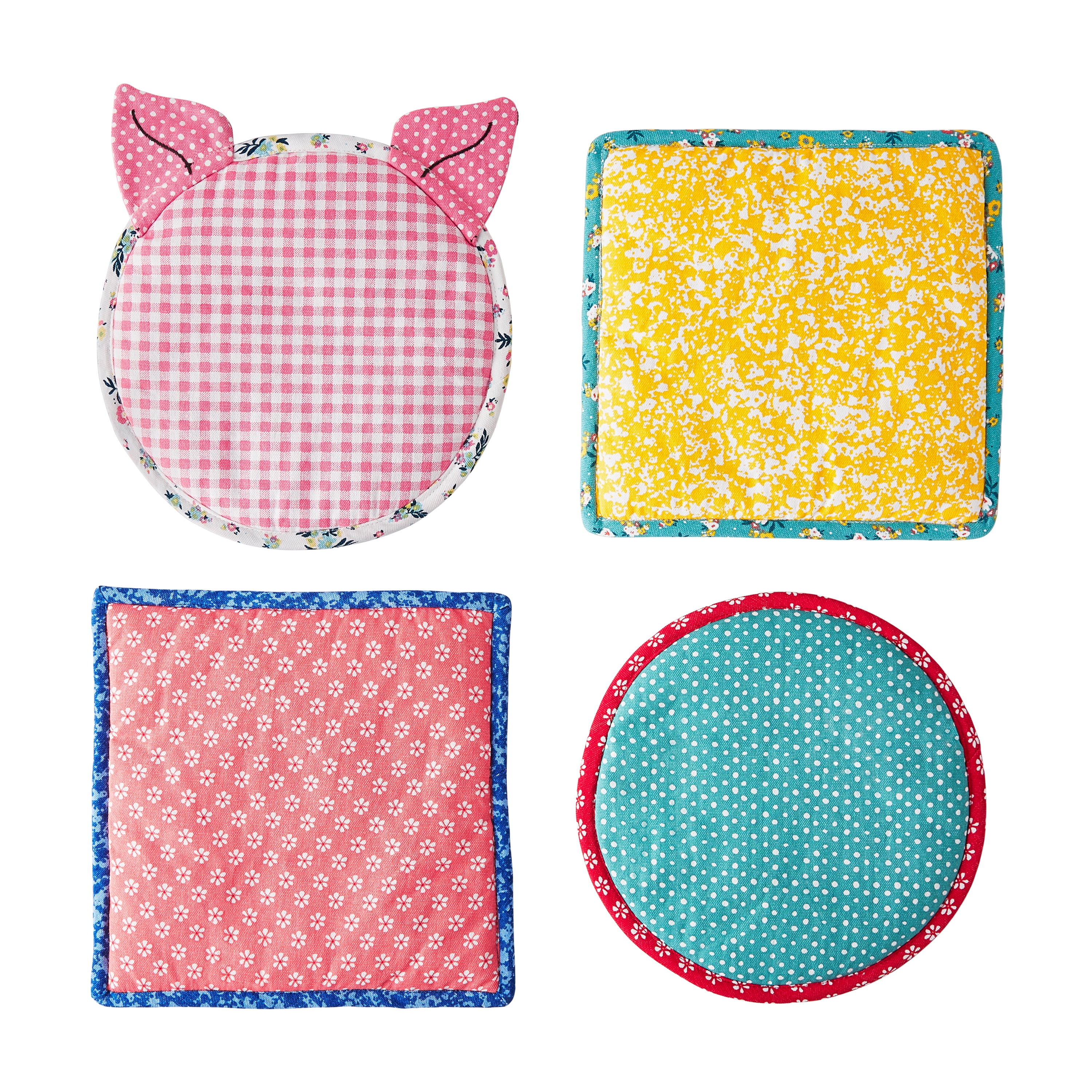 The Pioneer Woman 4-Piece Quilted Animal Trivet Set 