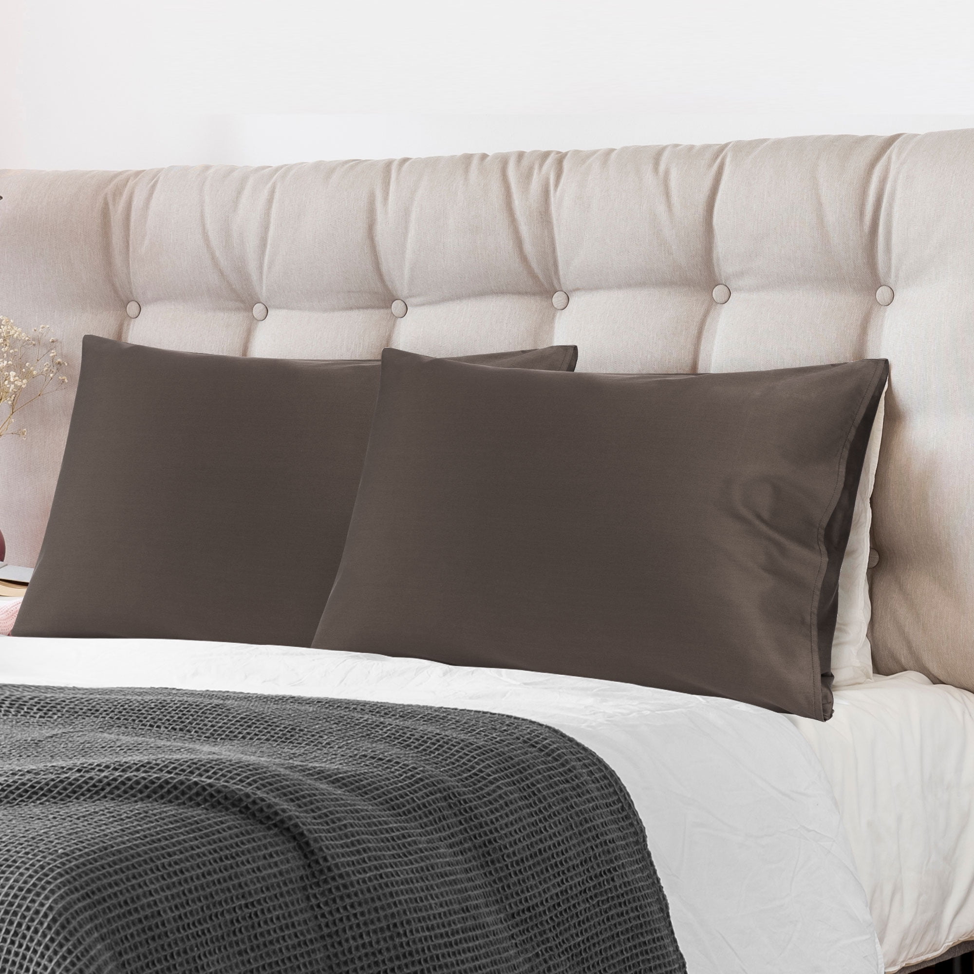 Unique Bargains Breathable Cotton Envelope Closure Pillowcases 2 Pcs Beaver Queen