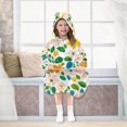 thumbnail image 7 of FORMRS Wearable Blanket Hoodie with Sleeves for Kids Cozy Flannel Sweatshirt, Retro Orange Floral, 7 of 7