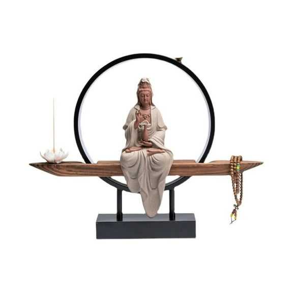 Backflow Incense Burner Creative Decorative Ceramic Guanyin Bodhisattva Home Living Room Incense Holder