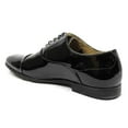 thumbnail image 3 of Men's Tuxedo Shoes Black Cap Toe Lace Up Formal Patent Leather Traditional Wedding Prom, 3 of 5