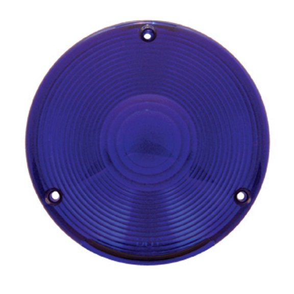 Replacement Lens 4" Round Blue Plastic 3 Screw Peterbilt Fits Kenworth Freightliner